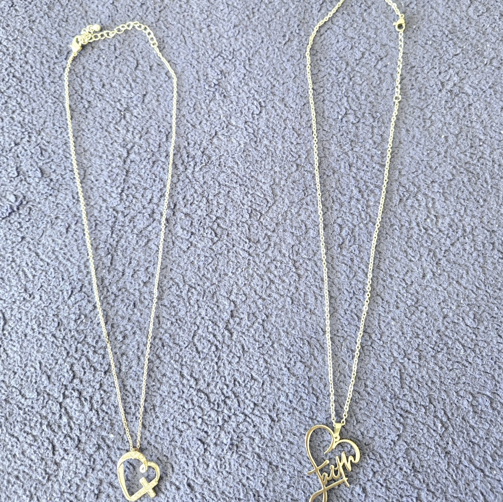 2 Silverstone necklaces, one with rhinestones